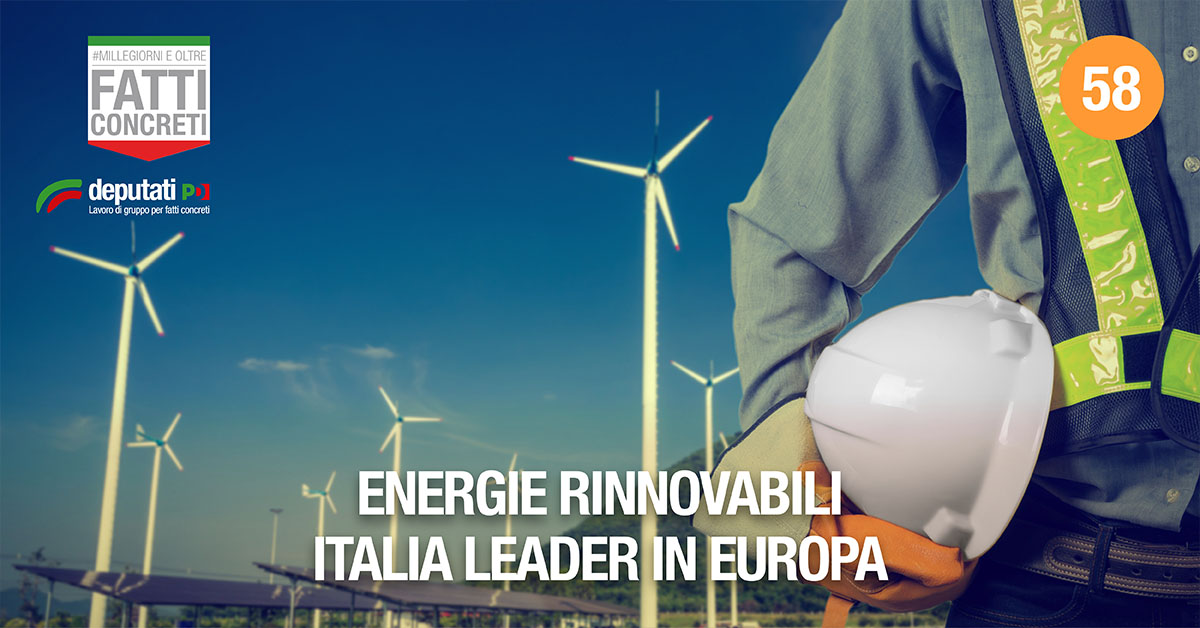 ENERGIE RINNOVABILI ITALIA LEADER IN EUROPA